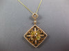 1.43CT WHITE & FANCY YELLOW DIAMOND 18KT ROSE GOLD OPEN FILIGREE SQUARE PENDANT