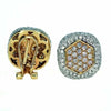 1.69CT WHITE & PINK DIAMOND 18KT WHITE ROSE GOLD HEXAGON CLIP ON STUD EARRINGS