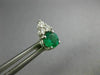 ESTATE .60CT DIAMOND & AAA EMERALD 14KT WHITE GOLD 3D ROUND STUD EARRINGS #26659