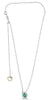 .69CT DIAMOND & AAA EMERALD 18K WHITE GOLD 3D OVAL & ROUND DOUBLE HALO NECKLACE