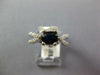 ESTATE 1.21CT DIAMOND & AAA SAPPHIRE 14K WHITE GOLD OVAL & ROUND ENGAGEMENT RING