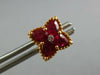 1.42CT DIAMOND & AAA RUBY 18KT ROSE GOLD 3D PEAR SHAPE FLOWER STAR STUD EARRINGS