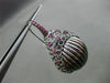 ESTATE LARGE .75CT RUBY 14K BLACK GOLD STRIATED WOVEN LEVERBACK HANGING EARRINGS