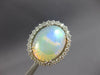 EXTRA LARGE 9.41CT DIAMOND & AAA OPAL 14KT WHITE GOLD OVAL BALLERINA RING #27593