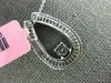 ESTATE 1.10CT DIAMOND 18KT WHITE GOLD ROUND & BAGUETTE HORSE SHOE LUCKY PENDANT
