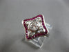 LARGE 1.17CT DIAMOND & AAA RUBY 18KT WHITE GOLD ENGAGEMENT RING 28179