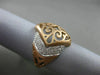 ESTATE LARGE .29CT DIAMOND 18K WHITE & ROSE GOLD HANDCRAFTED FILIGREE MATTE RING