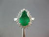 CERTIFIED LARGE 3.4CT DIAMOND & AAA EMERALD 14K WHITE GOLD ENGAGEMENT RING 27283