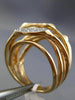 ESTATE LARGE .50CT DIAMOND 14K ROSE GOLD 3D MULTI ROW CRISS CROSS PAVE LOVE RING