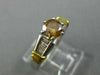 LARGE .83CT WHITE & ORANGE DIAMOND PLATINUM 18KT YELLOW GOLD 3D ENGAGEMENT RING
