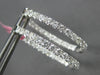 LARGE 2.77CT DIAMOND 18KT WHITE GOLD 3D INSIDE OUT OVAL HOOP HANGING EARRINGS