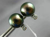 ESTATE .15CT DIAMOND & AAA TAHITIAN PEARL 14K WHITE GOLD 3D ETOILE STUD EARRINGS
