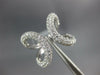 ESTATE LARGE 1.50CT DIAMOND 18K WHITE GOLD PAVE DOUBLE HORSE SHOE LUCKY FUN RING