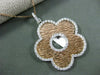 ESTATE LARGE 1.95CT DIAMOND 14KT WHITE & ROSE GOLD 5 LEAF CLOVER PENDANT & CHAIN