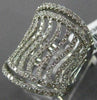 ESTATE LARGE 1.60CT ROUND DIAMOND 18KT WHITE GOLD MULTI ROW MULTI WAVE FUN RING