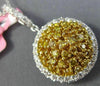 ESTATE LARGE 1.27CT WHITE & FANCY YELLOW DIAMOND 18K 2 TONE GOLD CLUSTER PENDANT