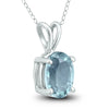 ESTATE .45CT AAA AQUAMARINE 14KT WHITE GOLD 3D OVAL SOLITAIRE FLOATING PENDANT