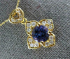 ESTATE 1.50CT DIAMOND & AAA TANZANITE 14KT YELLOW GOLD HEART FLOWER PENDANT #398