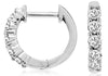 ESTATE .50CT DIAMOND 14KT WHITE GOLD 3D CLASSIC 5 STONE HUGGIE HANGING EARRINGS