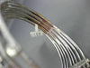 ESTATE WIDE 8.34CT DIAMOND & SAPPHIRE 14K WHITE GOLD CRISS CROSS BANGLE BRACELET