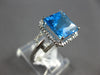 LARGE 4.24CT DIAMOND & AAA BLUE TOPAZ 14KT WHITE GOLD PRINCESS & ROUND FUN RING