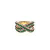 LARGE 1.71CT DIAMOND & AAA EMERALD 18KT YELLOW GOLD MULTI ROW INFINITY LOVE RING