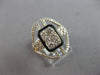 LARGE 1.23CT DIAMOND & ENAMEL 14KT YELLOW 3D GOLD ROUND CLUSTER SQUARE FUN RING