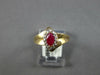ESTATE .99CT DIAMOND & AAA RUBY 14KT YELLOW GOLD 3D MARQUISE & ROUND FUN RING