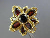 ANTIQUE EXTRA LARGE 6.0CT AAA GARNET 14KT YELLOW GOLD 3D FLOWER RING #25609