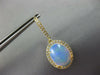 LARGE 8.13CT DIAMOND & AAA OPAL 14KT YELLOW GOLD 3D OVAL HALO HANGING EARRINGS