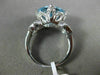 ESTATE LARGE 7.69CT DIAMOND & AAA BLUE TOPAZ 14KT WHITE GOLD 3D SQUARE RING
