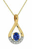 .39CT DIAMOND & AAA TANZANITE 14K YELLOW GOLD OVAL & ROUND INFINITY LOVE PENDANT