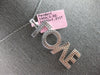 ESTATE LARGE 1.21CT DIAMOND 14KT WHITE GOLD 3D CLASSIC LOVE FLOATING PENDANT