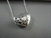 ESTATE LARGE .25CT DIAMOND 18KT WHITE GOLD HEART PENDANT + CHAIN F/G VS #7732