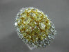 GIA LARGE 7.42CT WHITE & INTENSE YELLOW DIAMOND 18K 2 TONE GOLD 3D COCKTAIL RING