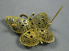 ANTIQUE LARGE 1.26CT AAA GARNET & PEARL 14KT YELLOW GOLD 3D BUTTERFLY BROOCH PIN