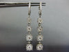 LARGE 2.33CT DIAMOND 14KT WHITE GOLD CLUSTER INVISIBLE JOURNEY HANGING EARRINGS