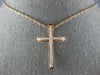 ESTATE LARGE .21CT DIAMOND 18KT ROSE GOLD CLASSIC CROSS PENDANT