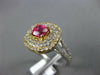 ESTATE WIDE 1.64CT DIAMOND & AAA SAPPHIRE 14K 2 TONE GOLD SQUARE ENGAGEMENT RING