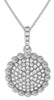 ESTATE .21CT DIAMOND 14KT WHITE GOLD 3D CLUSTER FLORAL FUN FLOATING PENDANT