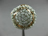 ESTATE LARGE 1.50CT DIAMOND 14KT WHITE & ROSE GOLD FLOWER FILIGREE COCKTAIL RING