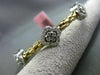 ESTATE 1.30CT DIAMOND 14K WHITE & YELLOW GOLD 3D FLOWER FLEXIBLE BANGLE BRACELET