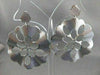 ESTATE LARGE DESIGNER 14K WHITE GOLD ROUND HANGING FLOWER HOOP EARRINGS 50M 2584