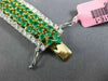 ESTATE LARGE 8.08CT DIAMOND & AAA EMERALD 18KT TWO TONE GOLD 3D TENNIS BRACELET