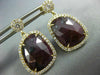LARGE 12.19CT DIAMOND & AAA RUBY 14K YELLOW GOLD TEAR DROP HALO HANGING EARRINGS