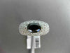 ESTATE WIDE 2.75CT WHITE & OVAL BLACK DIAMOND 14KT WHITE GOLD 3D ENGAGEMENT RING