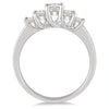 ESTATE .75CT DIAMOND 14KT WHITE GOLD 3D ROUND 5 STONE LUCIDA ENGAGEMENT RING
