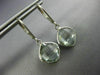 5.0CT AAA GREEN AMETHYST 14KT WHITE GOLD 3D CUSHION LEVER BACK HANGING EARRINGS