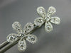 ESTATE LARGE 1.05CT DIAMOND 18KT WHITE GOLD 3D FLOWER CLASSIC STUD EARRINGS