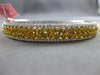 WIDE 3.11CT WHITE & INTENSE FANCY YELLOW DIAMOND 18K 2 TONE GOLD BANGLE BRACELET